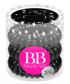 Beauty Bar, Резинка для волос с цвете "Черный" Hair Rings Black