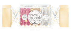 Invisibobble, Резинка-браслет для волос SLIM The Wonderfuls Trio Cracker (розовый, золотой, прозрачный), 9 шт/уп