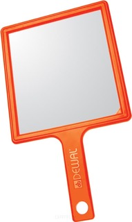 Domix, Зеркало переносное, пластик, оранжевое с ручкой, 21,5 х 23,5 см Dewal