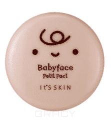 Domix, Babyface Petit Pact Компактная пудра Итс Скин, 5 г (2 тона), 1 шт, 01 Light Beige (светло-бежевый) It's Skin