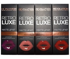 Domix, Набор для макияжа губ Retro Luxe Matte Lip Kit (5 оттенков), Noble Make Up Revolution
