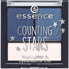 Domix, Тени-хайлайтер 3 в 1 Counting Stars 02 Highlighter & Eyeshadow Trio, 3.9 гр Essence