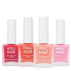 Domix, Holi Pop Water Color Cheek Жидкие румяна, 10 мл (4 тона) Холика Холика, 10 мл, Тон Красный RD01 Cherryvely Holika Holika