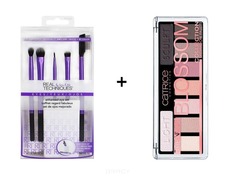 Domix, Набор для макияжа глаз Enhanced Eye Set и Catrice Тени для век 9 в 1 The Nude Blosso Real Techniques