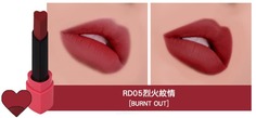 Domix, Heart Crush Matt Lipstick Матовая помада, 1,8 г (7 тонов) Холика Холика Тон RD05, бургунди, Burnt Out Holika Holika