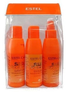 Estel, Curex Sunflower Дорожный набор Travel Kit (шампунь, бальзам, спрей для волос), 100/100/100 мл