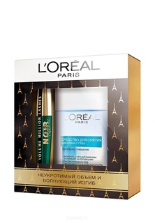 Domix, Набор Тушь для ресниц Фелин экстрачерная + Средство для снятия макияжа с глаз, 125 мл L'Oreal