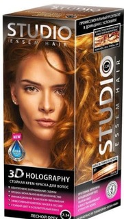 Domix, Краска для волос 3D Golografic (26 оттенков), 50/50/15 мл 7.34 Лесной орех Studio