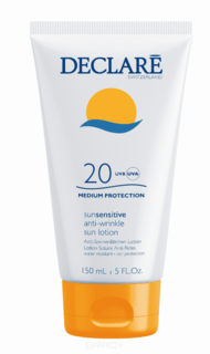 Domix, Солнцезащитный лосьон SPF 20 с омолаживающим действием Anti-Wrinkle Sun Lotion SPF 20, 150 мл Declare
