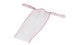 Domix, Трусики женские спанбонд, белые с розовой резинкой, в индивидуальной упаковке, 100 шт Igrobeauty