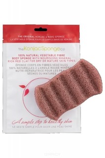 The Konjac Sponge Co, Спонж конняку для мытья тела 6 Wave Body Red Clay с красной глиной