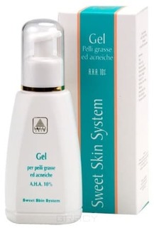 Sweet Skin System, Gel AHA 10% Гель для жирной проблемной кожи Gel Pelli Grasse E Acneiche, 150 мл