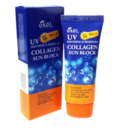 Ekel, Collagen Sun Block SPF 50/PA+++ Солнцезащитный крем для лица и тела с коллагеном, 70 мл