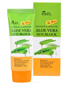Ekel, Aloe Vera Sun Block SPF 50/PA+++ Солнцезащитный крем для лица и тела с экстрактом Алоэ, 70 мл