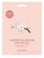 Domix, Маска для лица с экстрактом вишни, выравнивающая тон Flower Mask Sheet Cherry Blossom, 23 гр Baroness