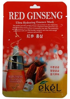 Domix, Red Ginseng Essential Mask Маска тканевая с экстрактом с красного женьшеня, 25 гр Ekel