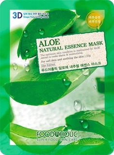 Domix, Natural Essence Mask Aloe Тканевая маска для лица 3D с натуральным экстрактом алоэ, 23 мл Fooda Holic