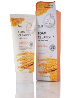 Ekel, Rice Bran Foam Cleanser Пенка для умывания с экстрактом коричнего риса, 180 мл