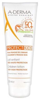 Domix, Солнцезащитный лосьон для детей с высокой степенью защиты SPF 50+ Kids Protect, 250 мл A Derma