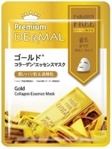 Domix, Тканевая маска коллоидное золото Premium Gold Collagen Essence Mask, 23 мл Dermal