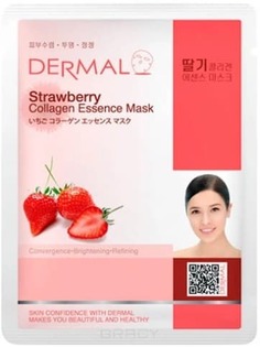 Domix, Тканевая маска клубника и коллаген Strawberry Collagen Essence Mask, 23 мл Dermal