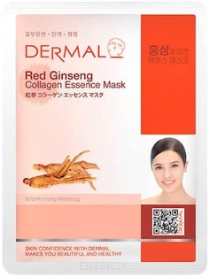 Domix, Тканевая маска женьшень и коллаген Red Ginseng Collagen Essence Mask, 23 мл Dermal