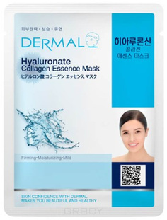 Domix, Тканевая маска гиалуроновая кислота и коллаген Hyaluronate Collagen Essence Mask, 23 мл Dermal