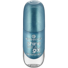 Domix, Лак для ногтей с эффектом геля Shine Last & Go, 8 мл (56 оттенков) №39, бирюза с блестками Essence