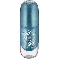 Domix, Лак для ногтей с эффектом геля Shine Last & Go, 8 мл (56 оттенков) №39, бирюза с блестками Essence