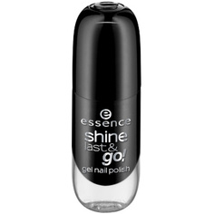 Domix, Лак для ногтей с эффектом геля Shine Last & Go, 8 мл (56 оттенков) №46, черный Essence