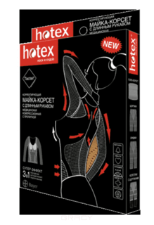 Domix, Майка-корсет (длинный рукав) (2 цвета), 1 шт, черный Hotex