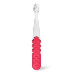 Radius, Щетка зубная детская Toothbrush Totz Plus для детей с 3 лет (очень мягкая) Бело-розовая ручка