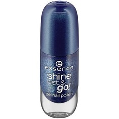 Domix, Лак для ногтей с эффектом геля Shine Last & Go, 8 мл (56 оттенков) №32, сине-зеленый с блестками Essence