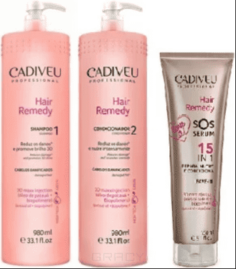 Domix, Hair Remedy Набор для волос для салонного ухода Кадевью, 980/980/150 мл Cadiveu Professional