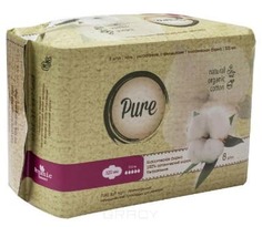 Pure, Прокладки гигиенические женские Soft Night, 32 см, 8 шт
