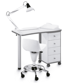 Domix, Маникюрный стол с одной тумбой Table Manicure (белый) Artecno