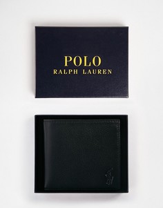 Кожаный бумажник с отделением для монет Polo Ralph Lauren-Черный