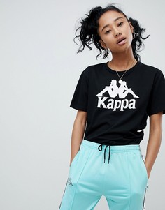 Свободная футболка с крупным логотипом Kappa-Черный