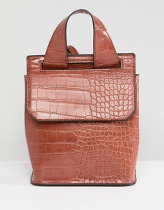 Рюкзак с эффектом крокодиловой кожи ASOS DESIGN-Рыжий