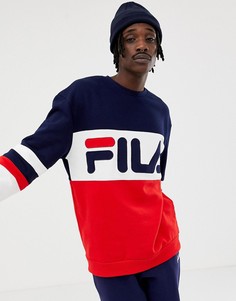 Красный свитшот со вставкой и логотипом Fila Black Line Freddie