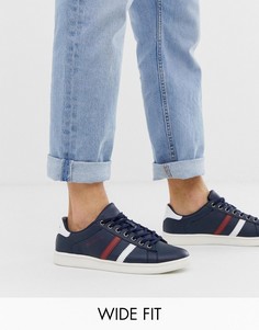 Темно-синие кроссовки для широкой стопы с полосками Ben Sherman-Темно-синий