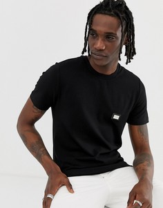 Серебристая футболка с планкой Love Moschino-Черный