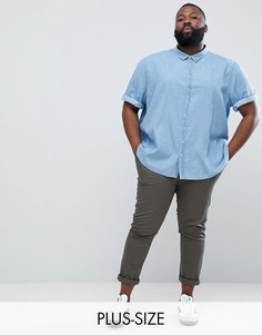Джинсовая рубашка с короткими рукавами Jacamo-Синий