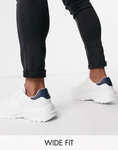 Белые кроссовки для широкой стопы и на массивной подошве ASOS DESIGN-Белый