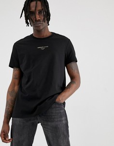Черная oversize-футболка с логотипом Versace Jeans-Черный