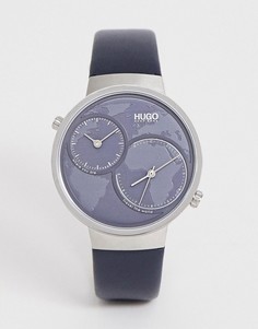 Часы с кожаным ремешком HUGO 1530053 42 мм-Темно-синий