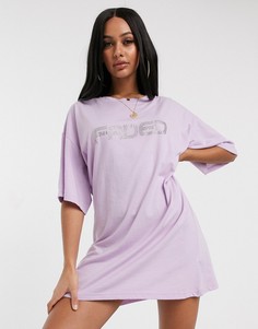 Свободное платье-футболка с декорированной надписью "Faded" Public Desire-Фиолетовый