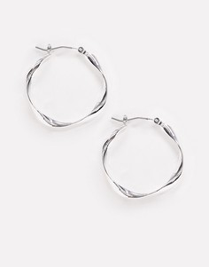 Эксклюзивные серебристые витые серьги-кольца Accessorize-Серебряный