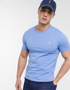 Светло-синяя футболка с логотипом Polo Ralph Lauren-Синий