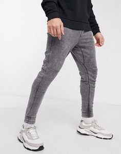 Джоггеры с эффектом кислотной стирки Bershka-Черный